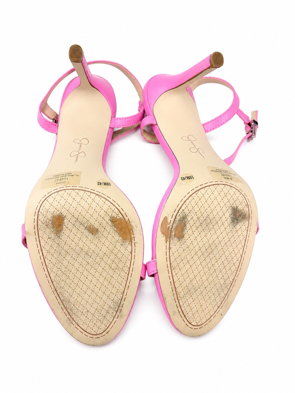 Jessica Simpson Pink Strappy High Heel Size 10 Sandals - Elegant Ankle Strap - Picture 6 of 8